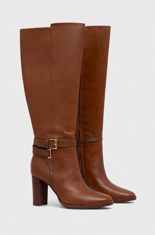 Δερμάτινες μπότες Lauren Ralph Lauren Manchester 802912286002.270 καφέ AW23