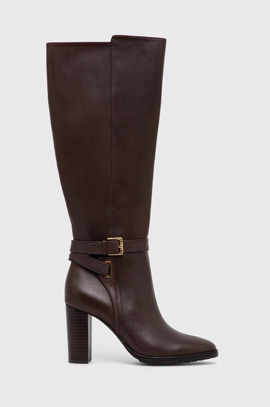 Lauren Ralph Lauren kozaki skórzane Manchester słupek brązowy 802912286003.200