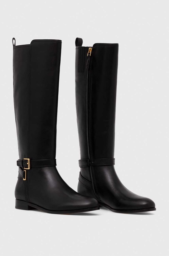 Lauren Ralph Lauren kozaki skórzane Blayke 802912396001.001 czarny AW23