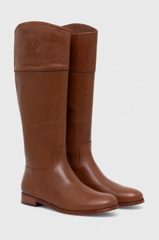 Lauren Ralph Lauren kozaki skórzane Justine 802915418001.270 brązowy AW23