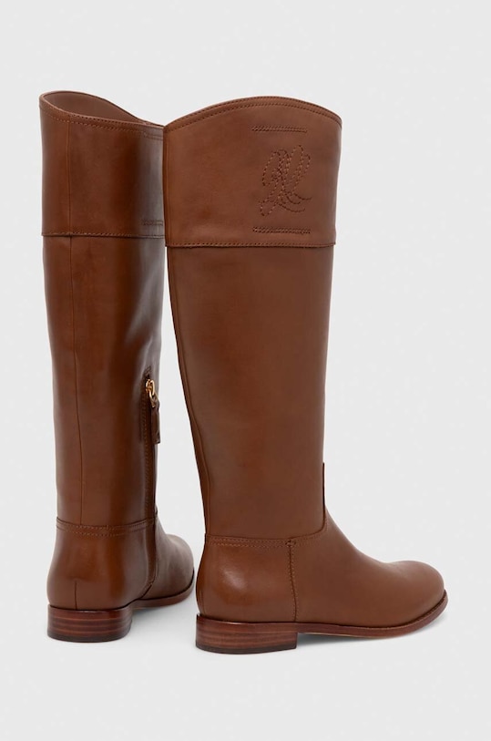 Obuwie Lauren Ralph Lauren kozaki skórzane Justine 802915418001.270 brązowy