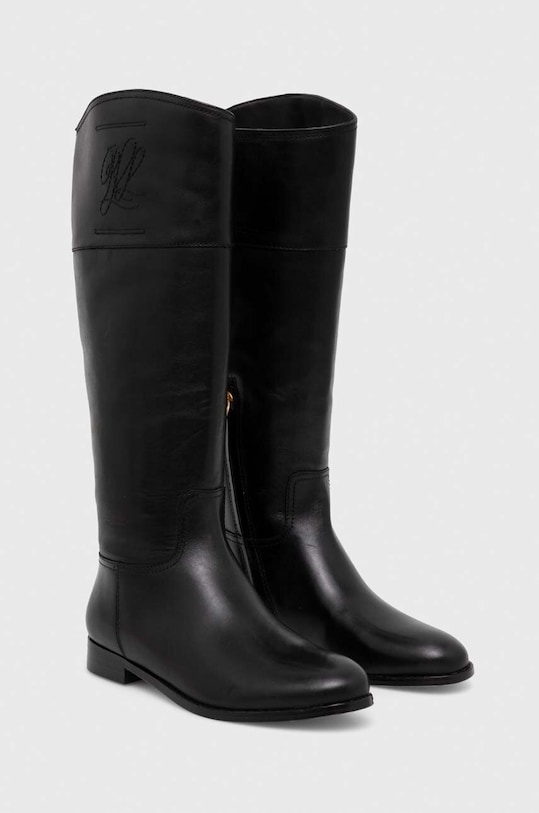 Lauren Ralph Lauren kozaki skórzane Justine 802915418002.001 czarny AW23