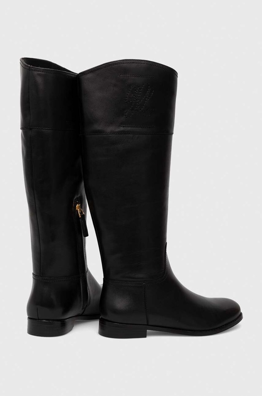 Obuwie Lauren Ralph Lauren kozaki skórzane Justine 802915418002.001 czarny