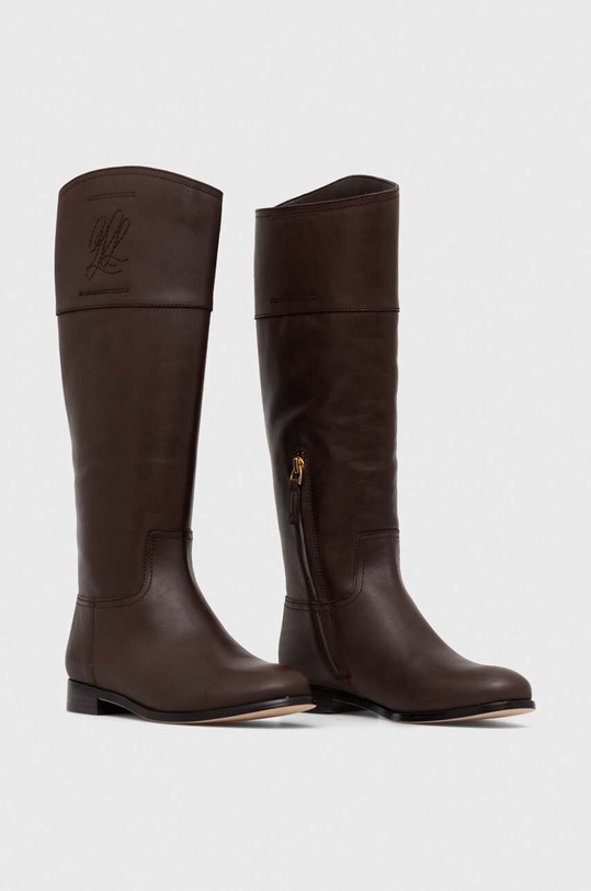 Lauren Ralph Lauren kozaki skórzane Justine 802915418003.200 brązowy AW23