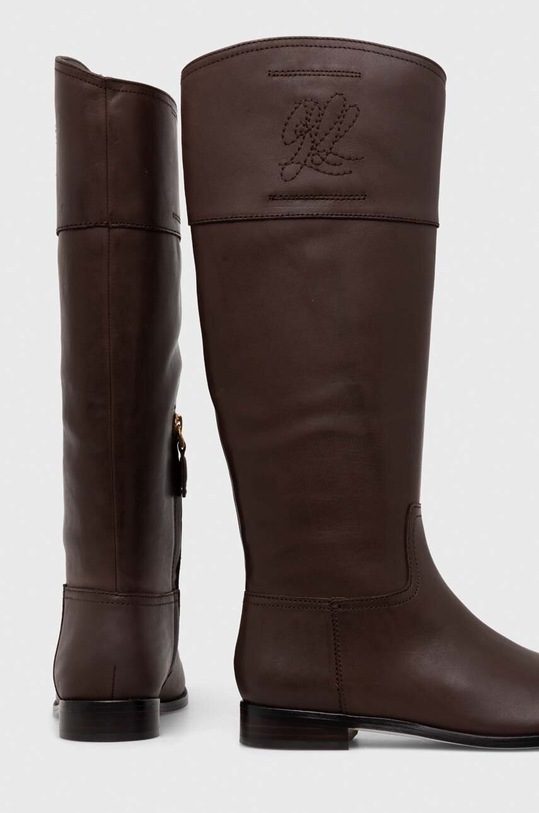 Obuwie Lauren Ralph Lauren kozaki skórzane Justine 802915418003.200 brązowy