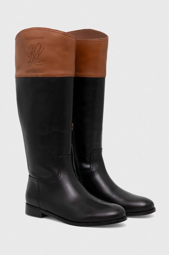 Lauren Ralph Lauren stivali in pelle Justine 802915418004.999 nero AW23