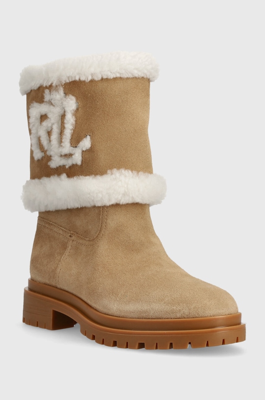 Lauren Ralph Lauren stivaletti alla caviglia in pelle Carter 802915440001.200 beige AW23