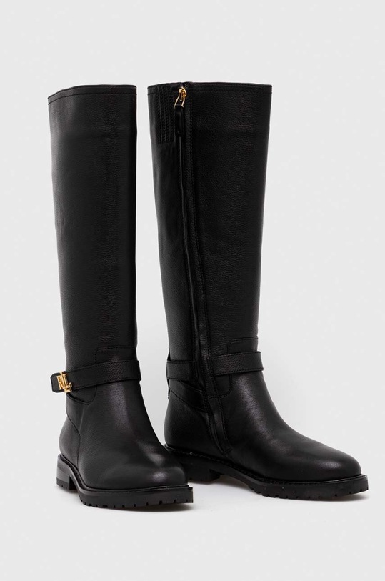 Lauren Ralph Lauren kozaki skórzane Hallee 802915444001.001 czarny AW23