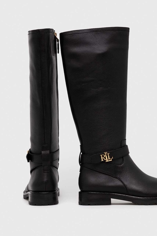 Obuwie Lauren Ralph Lauren kozaki skórzane Hallee 802915444001.001 czarny