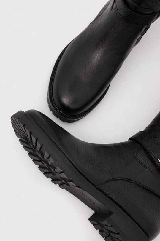 Lauren Ralph Lauren kozaki skórzane Hallee czarny 802915444001.001