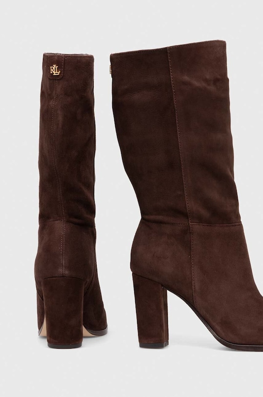 Obuwie Lauren Ralph Lauren botki zamszowe Artizan II 802917374002.200 brązowy