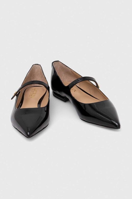 Lauren Ralph Lauren baleriny skórzane Londyn Mj 802918154001.001 czarny AW23