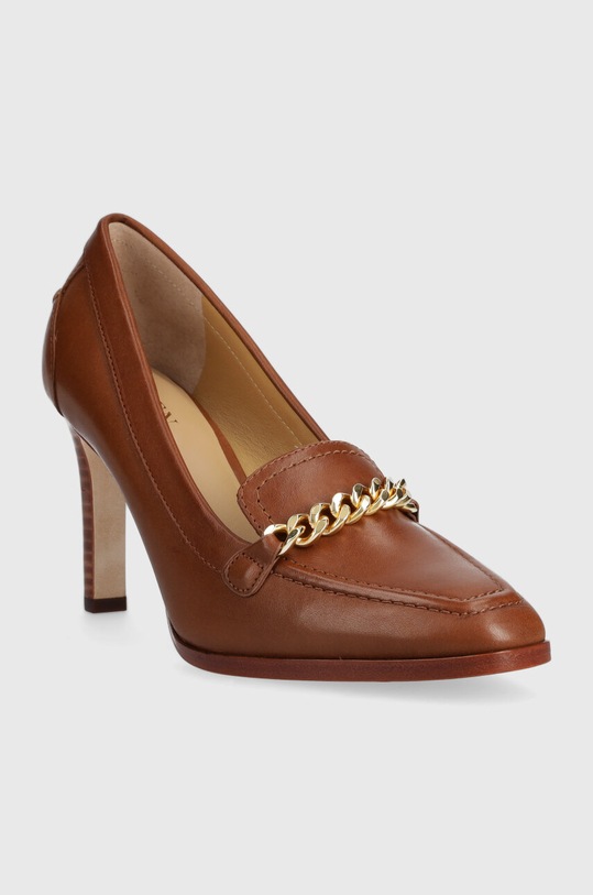 Kožne salonke Lauren Ralph Colleen 802922167001.270 smeđa AW23