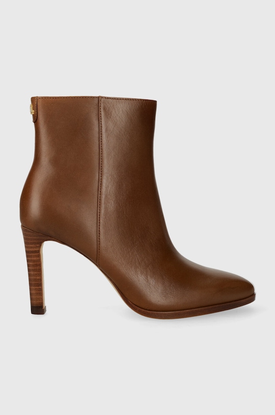 Kožené členkové topánky Lauren Ralph Lauren Dylann usňová koža hnedá 802908332002.270