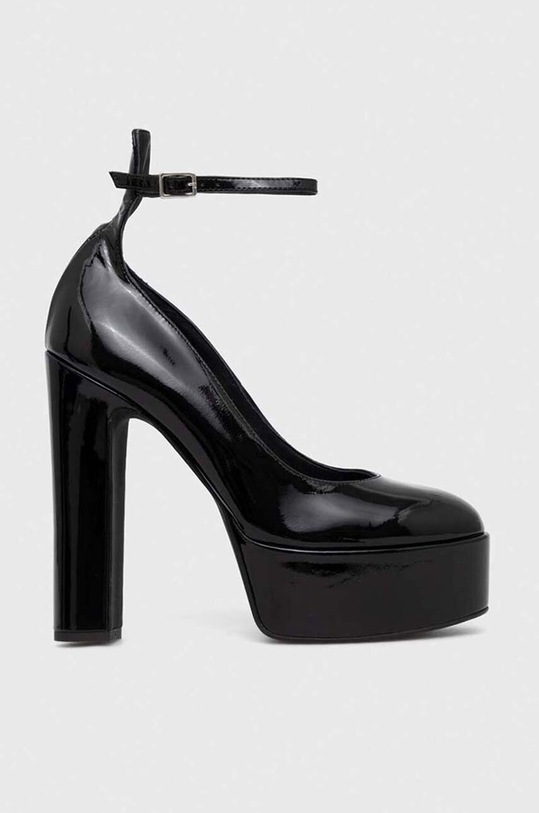 Pinko czółenka skórzane Puccini Mary Jane powyżej 8 cm czarny 102011.A18Q.Z99