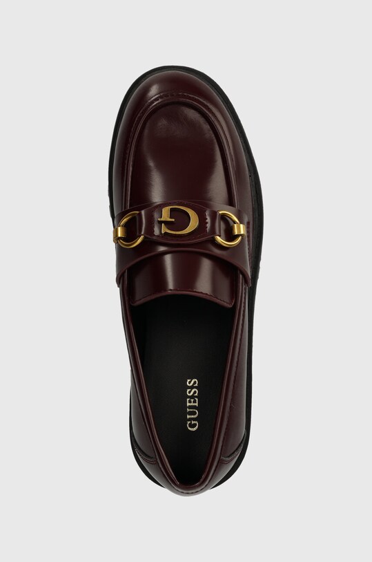 Δερμάτινα μοκασίνια Guess ORAGEN μπορντό FL8ONR.LEA14.WINE