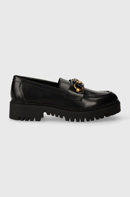 Usnjeni mokasini Guess ORAGEN Zrnato usnje črna FL8ONR.LEA14.BLACK