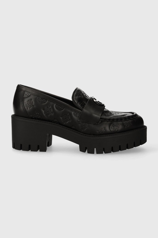 Kožené mokasíny Guess WANYN přírodní kůže černá FL8WNY.LEA14.BLACK