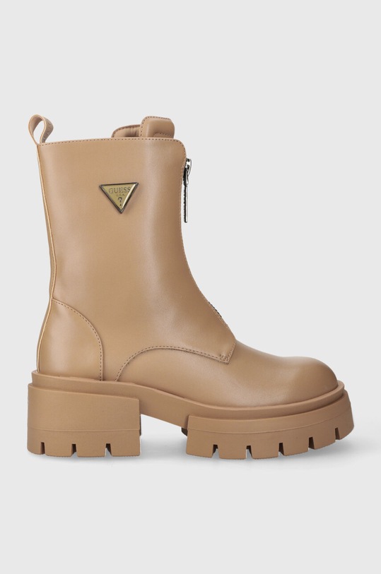 Μποτάκια Guess LEILA απομίμηση λείου δέρματος μπεζ FL8ILA.ELE10.BEIGE