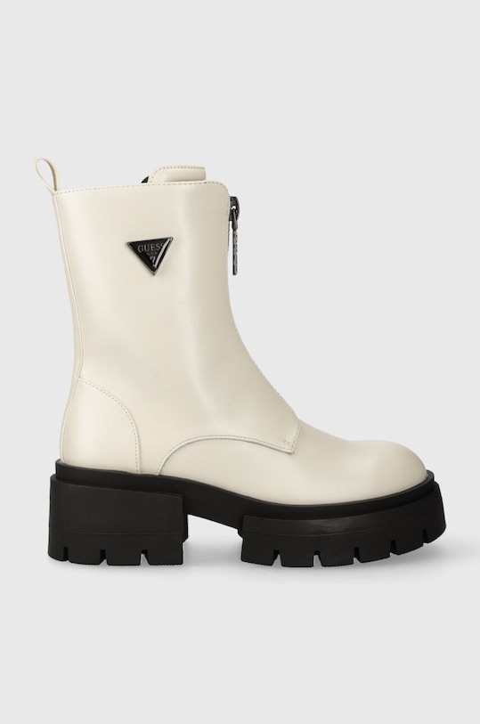 Μποτάκια Guess LEILA απομίμηση λείου δέρματος μπεζ FL8LEL.ELE10.MILK