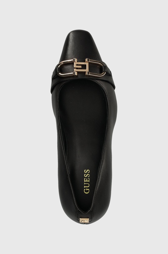 Guess szpilki skórzane SILOW czarny FL8SIW.LEA08.BLACK