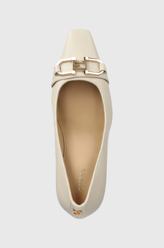 Kožené lodičky Guess ELOUISA béžová FL8ELU.LEA08.MILK