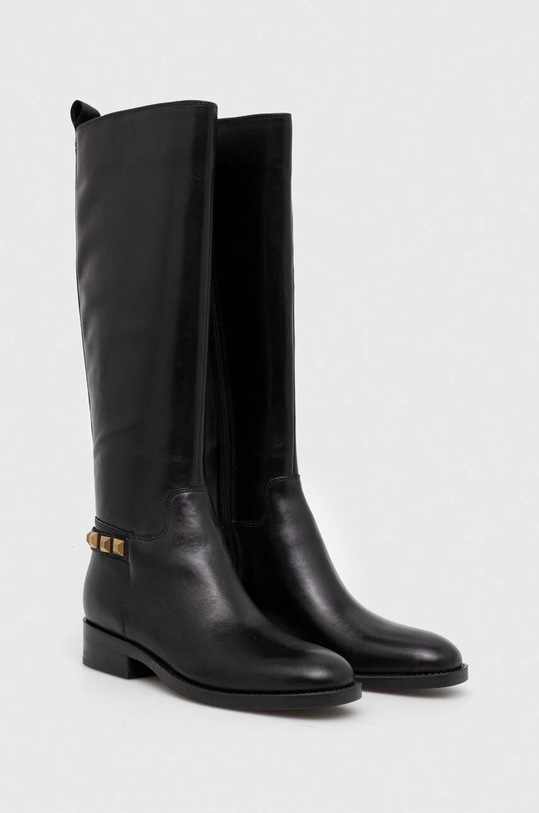 Guess kozaki skórzane BOSSY FL8BYO.LEA11.BLACK czarny AW23