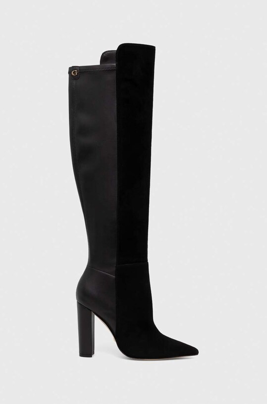 Kožené čižmy Guess SEVILLA semišová koža čierna FL8SEA.SUE11.BLACK