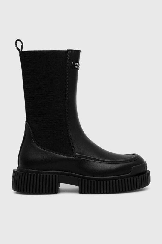 Gležnjače Armani Exchange zrnata koža crna XDN027.XV747.K001