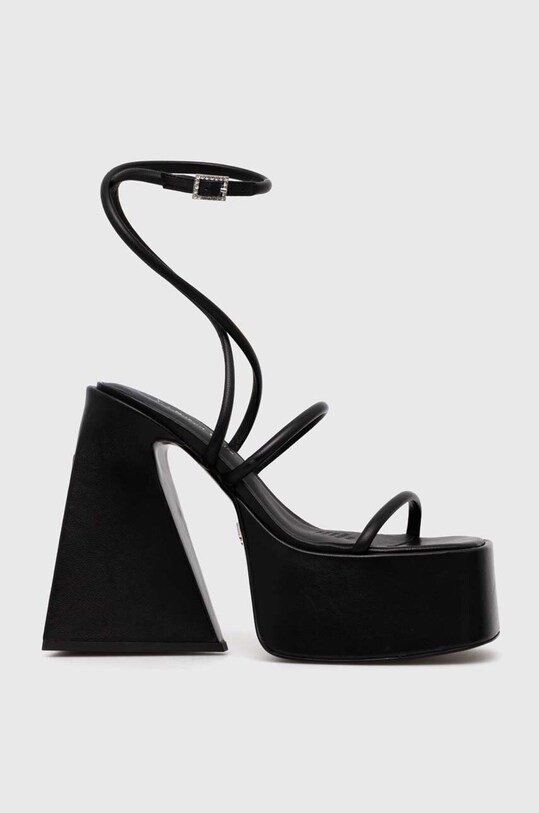 Шкіряні сандалі Naked Wolfe Angel платформа чорний Angel.Black.Leather