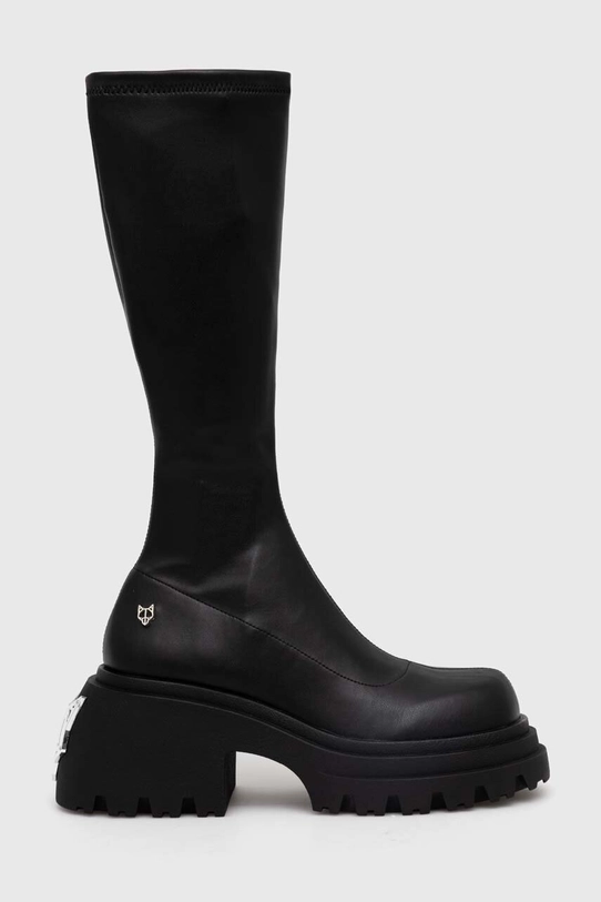 Naked Wolfe boots Scar faux grain leather black Scar.Black.Stretch