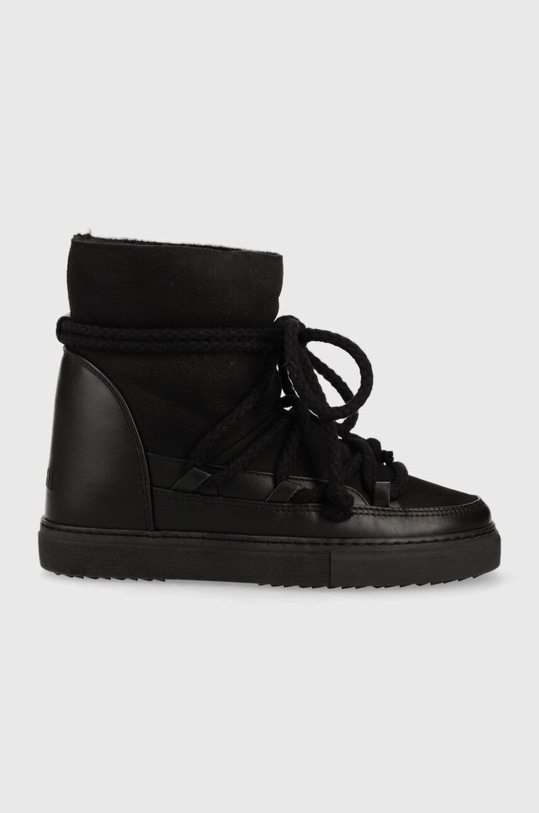 Kožené snehule Inuikii CLASSIC WEDGE usňová koža čierna 75203.005.Black