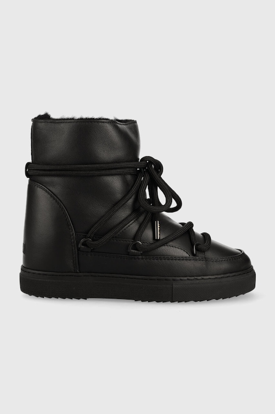 Inuikii śniegowce skórzane Full Leather Wedge sznurowanie czarny 75203.087.Black