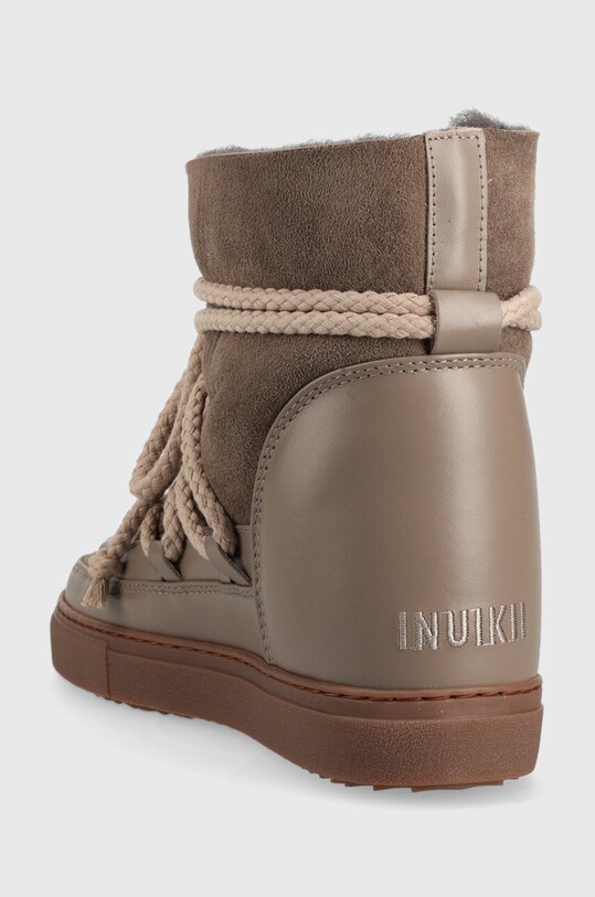 Obuv Kožené snehule Inuikii Classic Wedge 75203.005.Taupe hnedá