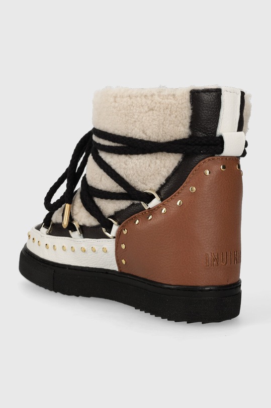 Obuv Kožené snehule Inuikii Curly Rock Wedge 75103.076.Cream béžová