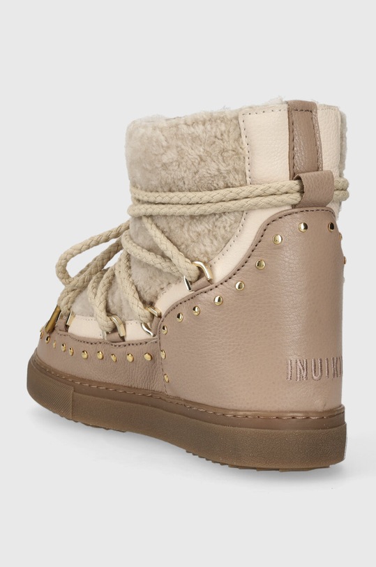 Obuwie Inuikii śniegowce skórzane Curly Rock Wedge 75103.076.Beige beżowy