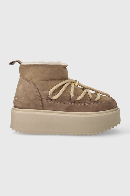Inuikii cizme de zapada din piele intoarsa Classic Low Platform izolat bej 75104.105.Beige