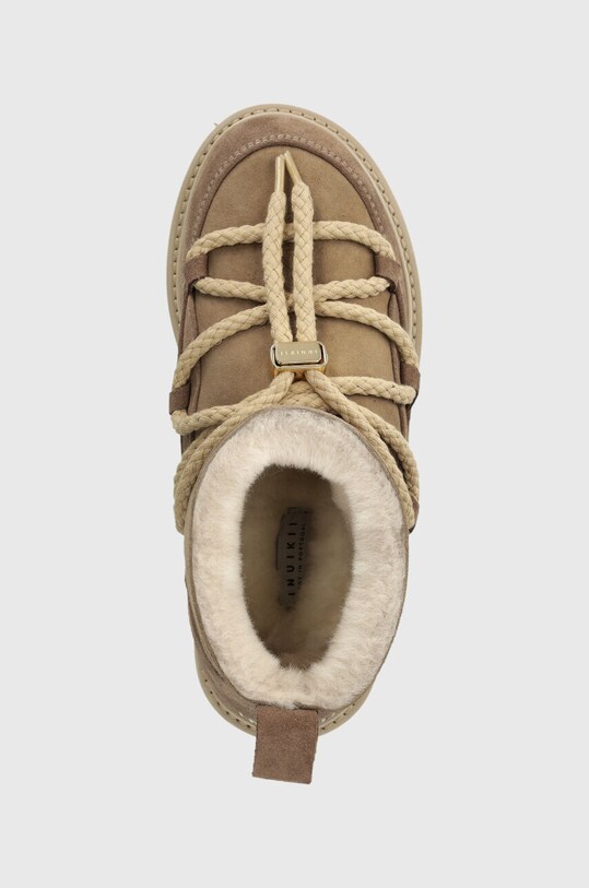 Inuikii cizme de zapada din piele intoarsa Classic Low Platform bej 75104.105.Beige