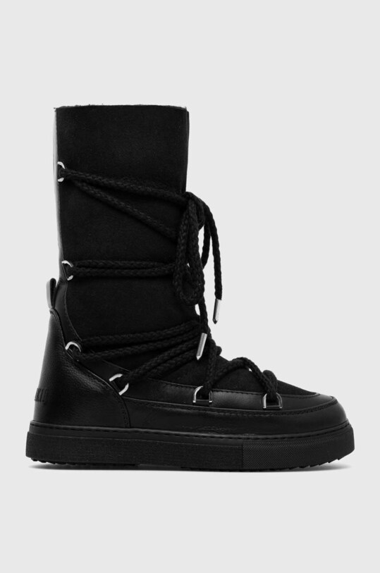 Кожаные сапоги Inuikii Classic High Laced с утеплением чёрный 75107.096.Black