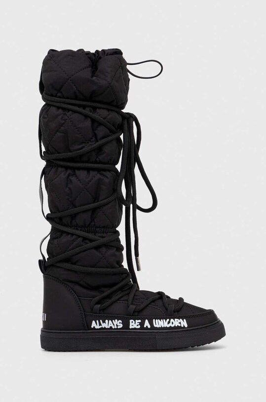 Čizme za snijeg Inuikii Puffer Print High na vezanje crna 75107.232.Black
