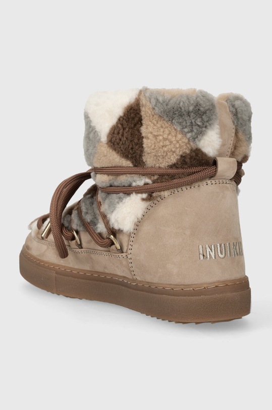 Încălțăminte Inuikii cizme de zapada din piele intoarsa Shearling Patchwork 75202.076.Triangle bej