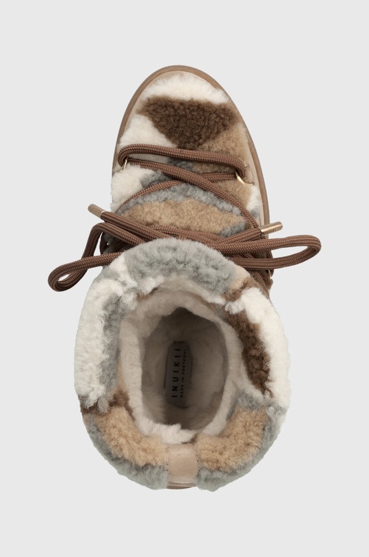 Inuikii cizme de zapada din piele intoarsa Shearling Patchwork bej 75202.076.Triangle