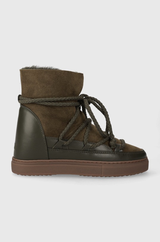 Kožené snehule Inuikii Classic Wedge usňová koža zelená 75203.005.Olive