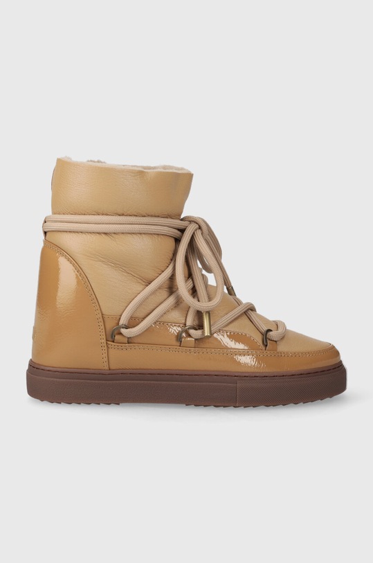 Kožené snehule Inuikii Gloss Wedge zateplené béžová 75203.007.Beige