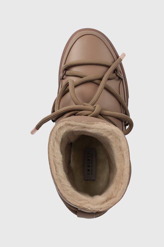 Inuikii śniegowce skórzane Full Leather Wedge brązowy 75203.087.Taupe