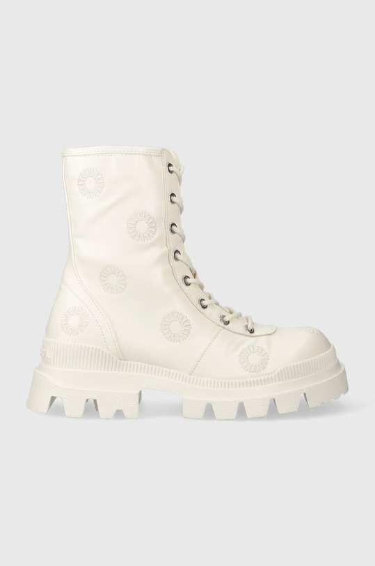 Desigual botki skórzane syntetyczny biały 23WSTP14.1001