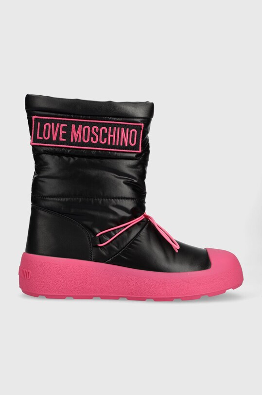 Snehule Love Moschino RACE50 usňová koža čierna JA15855H0HIN000C