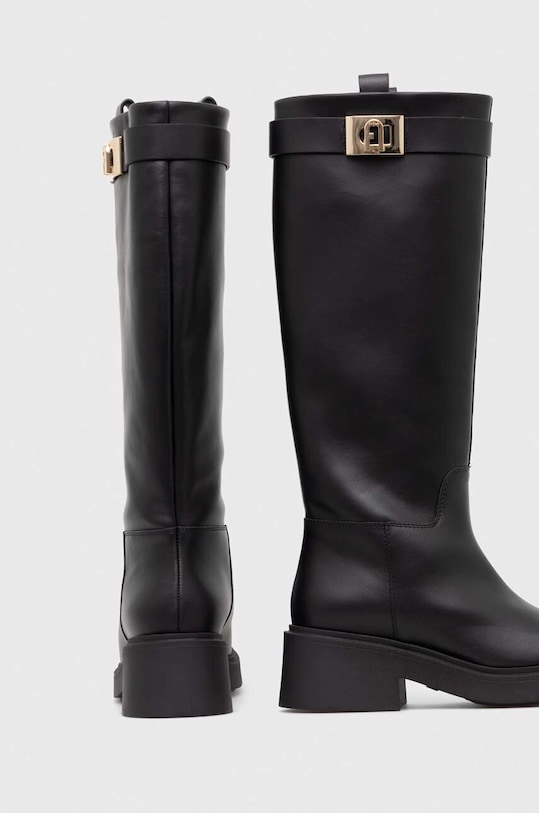 Obuwie Furla kozaki skórzane College YG86FCG.BX2394.O6000 czarny