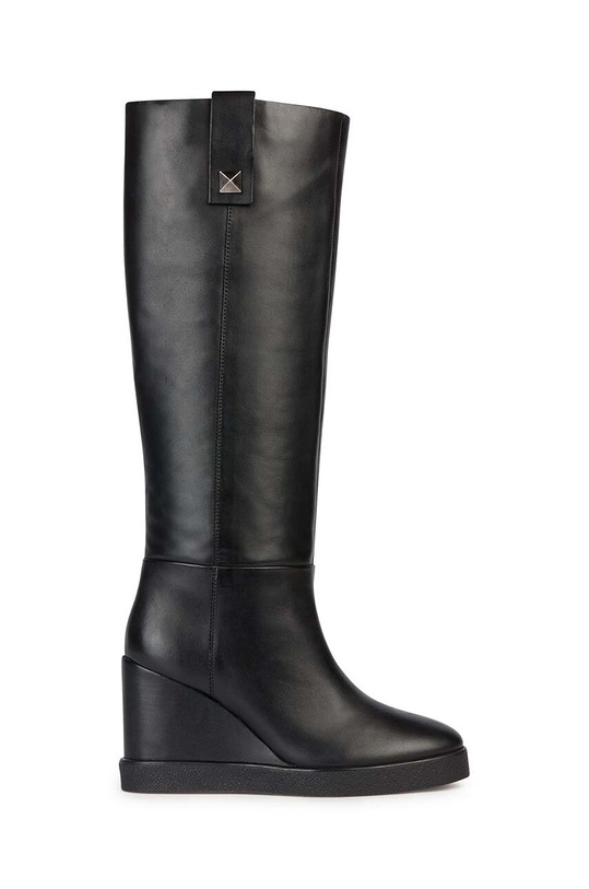 Δερμάτινες μπότες Geox D ELIDEA WEDGE C φλατ μαύρο D36VQC.00043.C9999