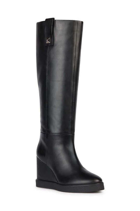 Δερμάτινες μπότες Geox D ELIDEA WEDGE C D36VQC.00043.C9999 μαύρο AW23